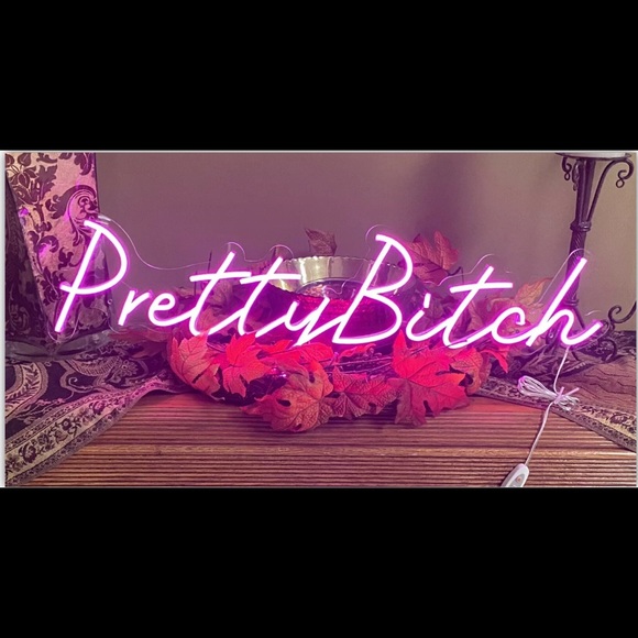 Brand New LED NEON PINK CUSTOM SIGN “Pretty Btch” 7x4x4in - Picture 5 of 10